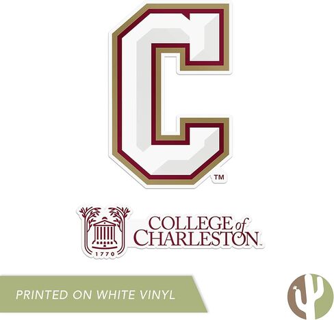 Desert Cactus College of Charleston Cougars Sticker Vinyl Decal Laptop Water Bottle Car Scrapbook (4 Inch Set V1) in Saudi Arabia