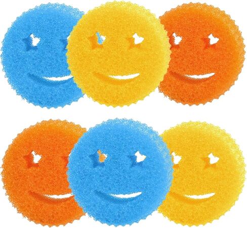 HELIME Scrub Sponge Dish Scrubber, Non Scratch Multipurpose Sponges, Temperature Controlled Dual Sided Cleaning Pads, Durable BPA Free and Odor Resistant Polymer Foam, Safe for Kitchen, Bathroom in Saudi Arabia