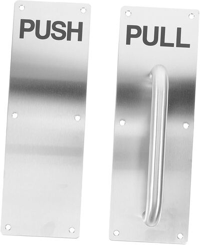 Veemoon 1set Stainless Steel Door Pull Plate Handle Elegant Push Pull Design for Use Versatile for Doors Cabinets Modern Finish Commercial Residential Applications in Saudi Arabia
