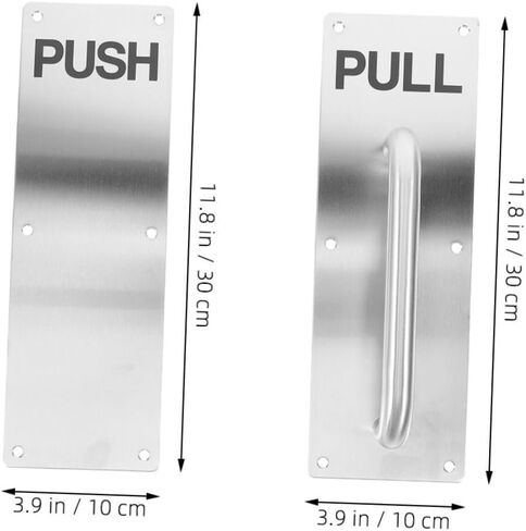 Veemoon 1set Stainless Steel Door Pull Plate Handle Elegant Push Pull Design for Use Versatile for Doors Cabinets Modern Finish Commercial Residential Applications in Saudi Arabia