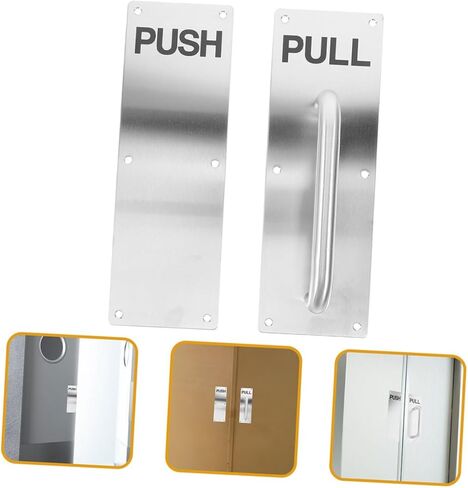 Veemoon 1set Stainless Steel Door Pull Plate Handle Elegant Push Pull Design for Use Versatile for Doors Cabinets Modern Finish Commercial Residential Applications in Saudi Arabia