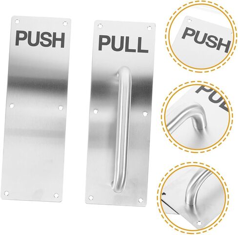 Veemoon 1set Stainless Steel Door Pull Plate Handle Elegant Push Pull Design for Use Versatile for Doors Cabinets Modern Finish Commercial Residential Applications in Saudi Arabia