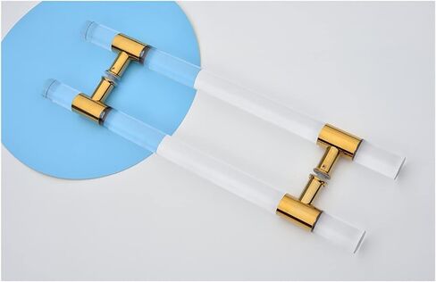 Heavy Duty Commercial Sliding Barn Door Handle Pull, 60/80/100/120cm Tall Acrylic Interior Exterior Door Pull Push Handles, Back-to-Back Model (Color : Gold, Size : 150cm/59in) (Si in Saudi Arabia