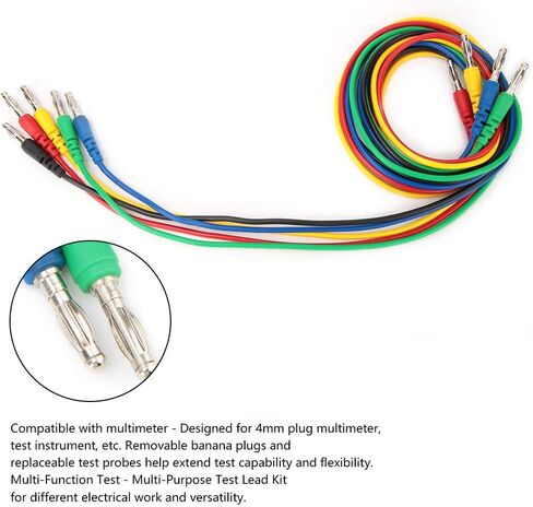 Kikumi P1043 4mm Banana Plug Test Lead Injection Molded Multimeter Wire Cable Male to Male in Kuwait