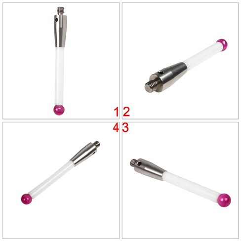 XUNKUNER CNC Probe Stylus M4 Thread، رأس كرة روبي 6 مم، طول 50 مم، جذع سيراميك صلب، دقة عالية 0.001 مم لمسبار اللمس CNC وCMM in Kuwait