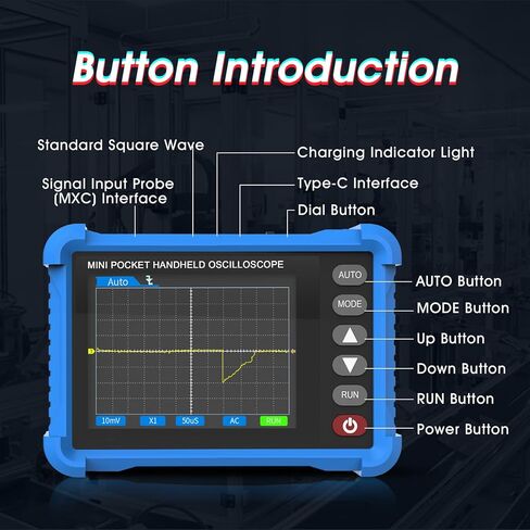 Handheld Oscilloscope, 2.8" TFT Digital Tablet Oscilloscope with 250KHz Bandwidth, 2.5MS/s High Sampling Rate, Auto Trigger, Portable Mini Oscilloscope Kit for Home, Electricians, DIYer in Saudi Arabia