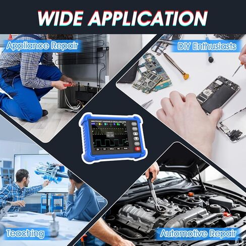 Handheld Oscilloscope, 2.8" TFT Digital Tablet Oscilloscope with 250KHz Bandwidth, 2.5MS/s High Sampling Rate, Auto Trigger, Portable Mini Oscilloscope Kit for Home, Electricians, DIYer in Saudi Arabia