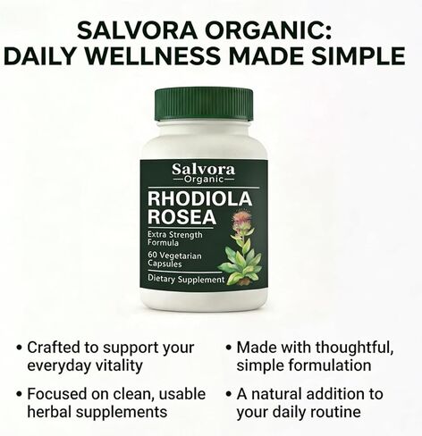 Rhodiola Rosea, Rhodiola Rosea Supplement,Non-GMO,60 Capsules (1PCS) in Saudi Arabia