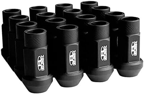 BLOX Racing BXAC-00103-SSFB Lug Nut, Flat Black, 12 x 1.5mm, Set of 16 in Saudi Arabia