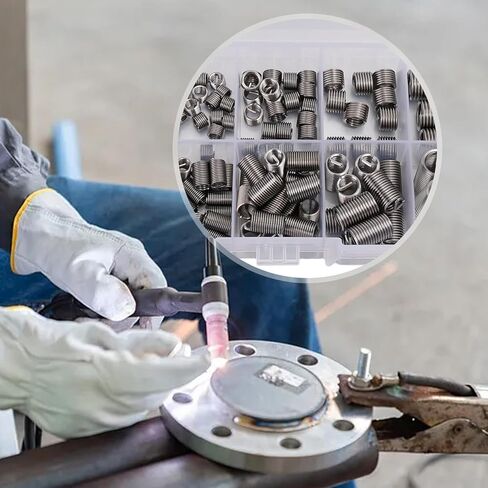 150Pcs/Box 304 Stainless Steel Thread Repair Kit with Helicoil Inserts for M3 M5 M6 M8 Automotive Maintenance Tools (Silver, 12.8x6.8x2.3cm) in Saudi Arabia