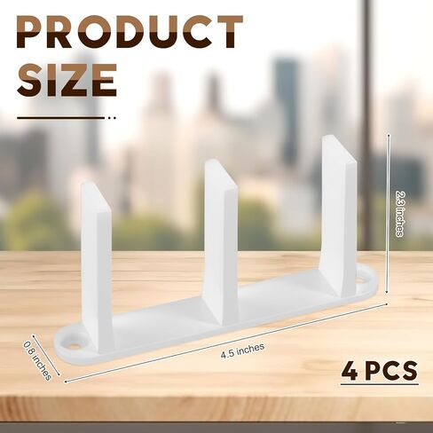 4 Pack White Sliding Closet Door Floor Guide - Pocket Door Bottom Bracket, Sliding Door Hardware Fit for 1-3/8" Width Door with Screws in Saudi Arabia