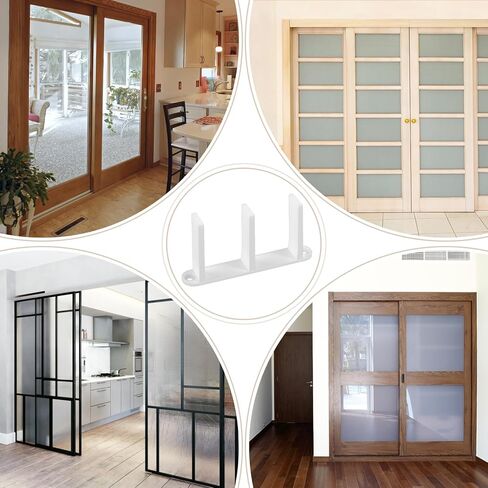 4 Pack White Sliding Closet Door Floor Guide - Pocket Door Bottom Bracket, Sliding Door Hardware Fit for 1-3/8" Width Door with Screws in Saudi Arabia