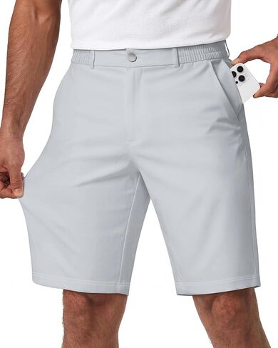 Wulcea Men's Golf Shorts 9" Chino Stretch Fabric Elastic Waist Quick Dry Water Resistant Casual Dress Work with Phone Pocket in Saudi Arabia