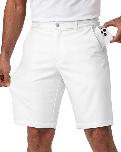 Wulcea Men's Golf Shorts 9" Chino Stretch Fabric Elastic Waist Quick Dry Water Resistant Casual Dress Work with Phone Pocket in Saudi Arabia