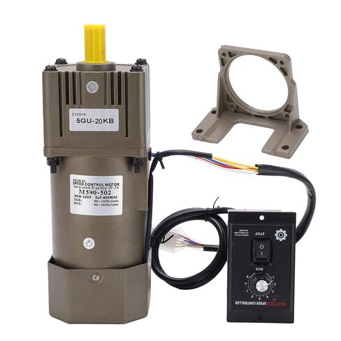 Electric Gear Motor Walfront AC 220V 90W Single Phase Asynchronous Gear Motor High Torque Deceleration Adjustable Speed 5K/10K/20K/50K/100K RPM Optional(20k) in Saudi Arabia