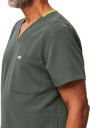 FIGS Chisec Three-Pocket Scrub Top for Men – Moss, M in Saudi Arabia