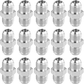 محول خرطوم هيدروليكي، 1/2 بوصة JIC ذكر - 1/2 بوصة JIC ذكر، JIC 37° Flare Straight Union Fitting، الكربون الصلب - 15 حزمة in Kuwait