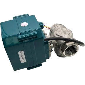 Motorized Ball Valve Stainless Steel 3-Way DN15-25 Full Bore Big Torque 2/3 Wire Electric Actuator AC220V DC24V DC12V 1Pcs(1/2",L TYPE_DC24V_CR03) in Saudi Arabia