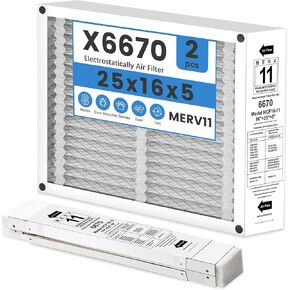 2 حزمة X6673 20x25x5 فلتر هواء بديل للينوكس X6673 HCF20-11، FC100A1037، نظام التدفئة والتهوية وتكييف الهواء للفرن، MERV 11، تصميم قابل للطي (الحجم الفعلي: 19.75 × 24.75 × 4.38 بوصة) in Kuwait