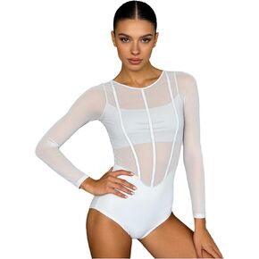 Women Leotard Ballet Dancewear Long Sleeve Gymnastics Leotards Lyrical Contemporary Dance Bodysuit in Saudi Arabia