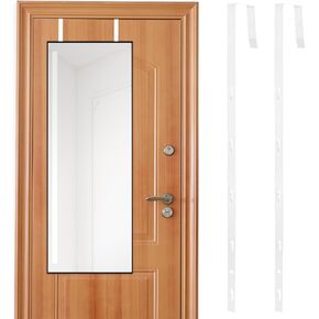 2 Pcs Over The Door Mirror Hanger, Adjustable Door Mirrors Hanger with Protective Lining,Brackets Perfec-t Height and Fit(Mirror Not Included)(White) in Kuwait