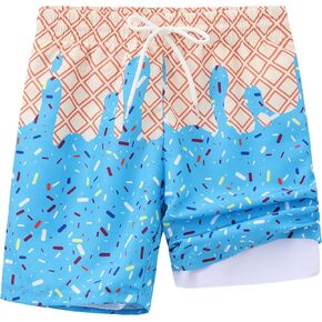 Boys Swim Trunks Size 4-12 Boy Swimmimng Trunk Bathing Suit with Liner for Beach Vacation in Saudi Arabia