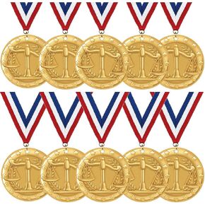 ميداليات مقياس العدالة من Crown Awards - تُباع في عبوات مكونة من 10-2 بوصة من ميداليات مقياس العدالة الذهبية اللامعة مع شريط أساسي in Kuwait