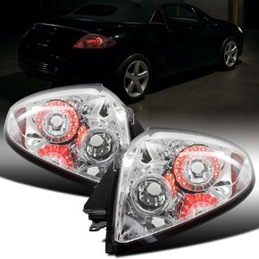Ronnin - يناسب 2006-2011 Mitsubishi Eclipse Tail Lights ترقية زوج مصابيح الفرامل LED | أسود in Kuwait