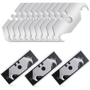 HAUTMEC Utility Knife Hook Blades, 10-Pack SK2H Steel Razor Blades with Innovative Safety Dispenser, Standard Size Replacement Blade for Heavy-duty Material Cutting – HTUBH25010 in Kuwait