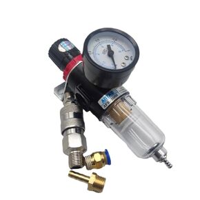 AFR2000 G1/4 Pneumatic Air Filter Regulator with Pressure Gauge/Flow Control Valve/Air Compressor Drain/Speed Controller(AFR2000 ADD BAO12MM,Fiber Filter) in Kuwait