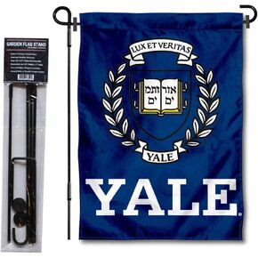 Yale Bulldogs Coat of Arms Garden Flag with Stand Holder in Kuwait