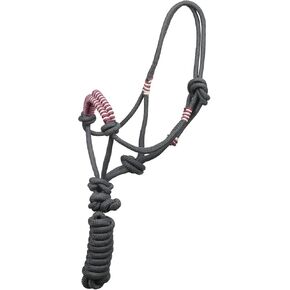 Braided Noseband Rope Halters for Horse with Matching 8ft Lead (Pink & Blue) in Saudi Arabia