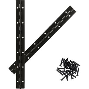 2Pcs 12inch Black Heavy Duty Continuous&Piano Hinges,1.2" Open Width Stainless Steel Piano Hinge with Holes and Screws,Working for Wood Box,Wood Furniture,Piano Cabinets. in Saudi Arabia