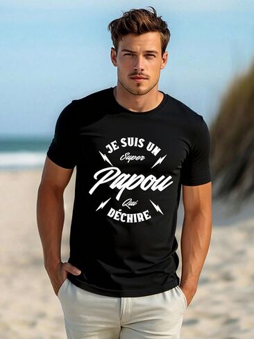 Men's French Grandpa Humor Graphic T-Shirt | Breathable Soft Short Sleeve Casual Tee in Saudi Arabia