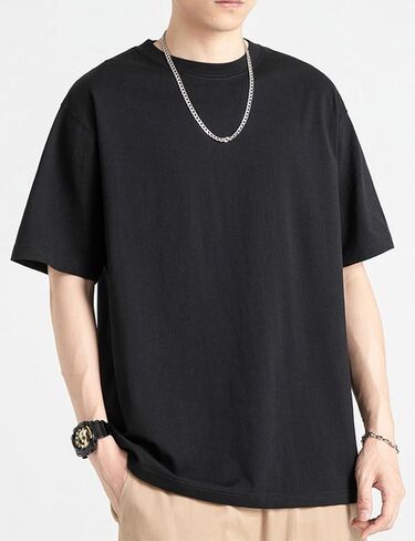 Unisex Cotton Medium Weight Crew Neck T-Shirt, Short Sleeve Solid Color Basic Tee in Saudi Arabia