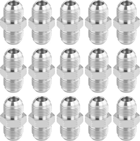 محول خرطوم هيدروليكي، 1/2 بوصة JIC ذكر - 1/2 بوصة JIC ذكر، JIC 37° Flare Straight Union Fitting، الكربون الصلب - 15 حزمة in Kuwait