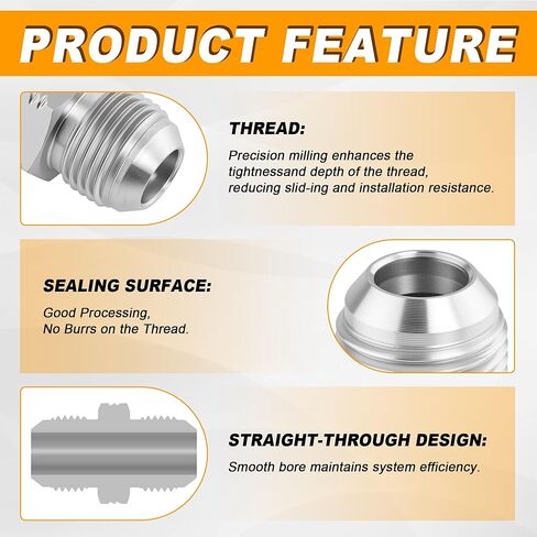 محول خرطوم هيدروليكي، 1/2 بوصة JIC ذكر - 1/2 بوصة JIC ذكر، JIC 37° Flare Straight Union Fitting، الكربون الصلب - 15 حزمة in Kuwait