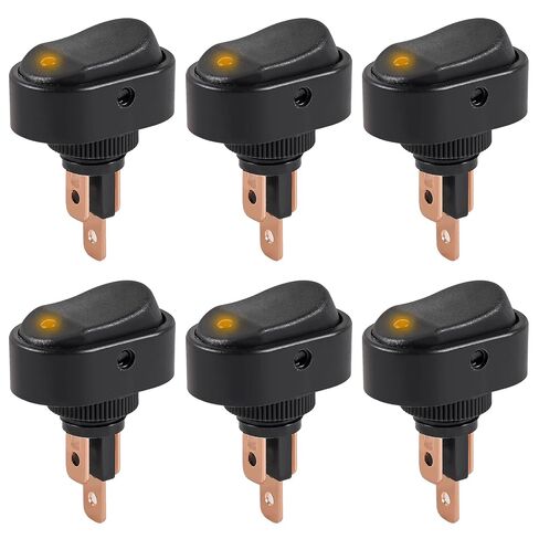 6PCS 12V Red LED Lighted Rocker Switch, LED Illuminated ON Off Toggle Switch 30A 3Pin SPST Oval Shaped Switch 12mm Hole for Car Truck RV Motorcycles Marine Boats in Saudi Arabia
