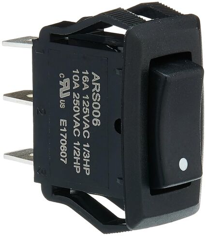 Morris 70181 Appliance Rocker Switch with Printed Dot SPDT On-Off-On, Quick Connect Spade Terminal, Black in Saudi Arabia