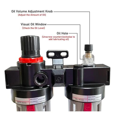 Oil-Water Separator Regulator Filter Spray Gun air Compressor Pressure Reducer 1/4" 3/8" 1/2" Compressed air Filter BFC2000/3000(with 6mm Fitting) in Saudi Arabia