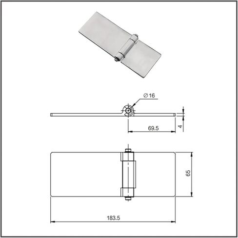 8 Inch Extended Thick Precision 304 Stainless Steel Seamless Welded Hinge for Military Industrial Heavy Equipmen 1Pcs in Saudi Arabia