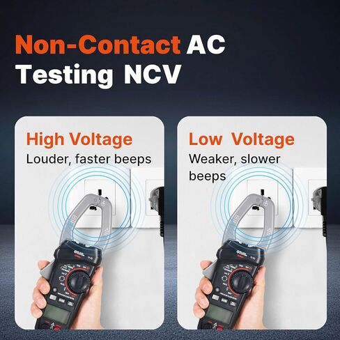 جهاز قياس المشبك الرقمي من بلاك كانيون - TRMS AC/DC Clamp Multimeter 1000A، مقياس أمبير، مقياس أمبير DC، تيار التدفق، الجهد الكهربي، المقاومة، السعة، الصمام الثنائي، درجة الحرارة، NCV، إضاءة خلفية LCD in Kuwait