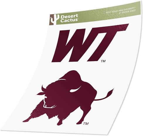 Desert Cactus West Texas A&M University Sticker Buffaloes Vinyl Decal Laptop Water Bottle Car Scrapbook (4 Inch Set V1) in Saudi Arabia