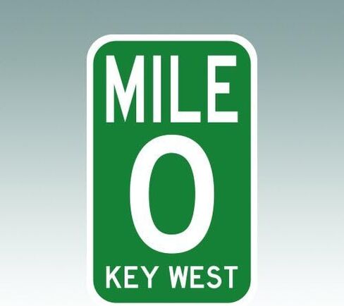 ملصق Mile Marker 0 - مقطوع بالقالب - ملصق - RDW Key west Zero US1 HWY 1 Highway 2.78 بوصة × 4.50 بوصة in Kuwait