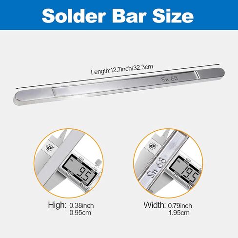 Welding Solder Tin Lead Solder bar Sn68/63 Lead Sticks Solder Metal Working Low Melting Solder Srips for Solder Pot Home Appliance Yard Metal tin auto Body Soldering Repair Soldering Iron 1tb(450g) in Saudi Arabia