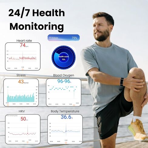 Smart Bracelet Fitness Tracker for Men & Women - 24/7 Heart Rate & Sleep Monitor, Step Counter, 120 sport Modes, Waterproof, Free App, Bluetooth, iOS/Android Compatible. 2 Black Bands (Nylon+Silicone) in Saudi Arabia