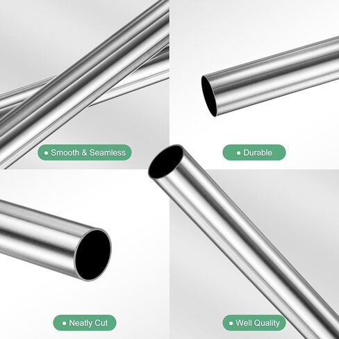 M METERXITY 1-Pack 200mm 304 أنبوب من الفولاذ المقاوم للصدأ، 12 مم OD 0.5 مم سمك الجدار أنابيب من الفولاذ المقاوم للصدأ غير الملحومة للبناء/التصنيع/الصياغة اليدوية، أنبوب معدني مستقيم [0.47x0.02x7.9IN] in Kuwait