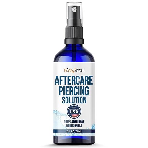 BodyJ4You Piercing Aftercare Saline Cleanser Spray | Gauges Ear Lobe Nose Lip Nipple Navel Belly | Wash Natural Care Treatment Solution Mist | Tea Tree Aloe Sea Salt | 2oz (60ml) in Saudi Arabia