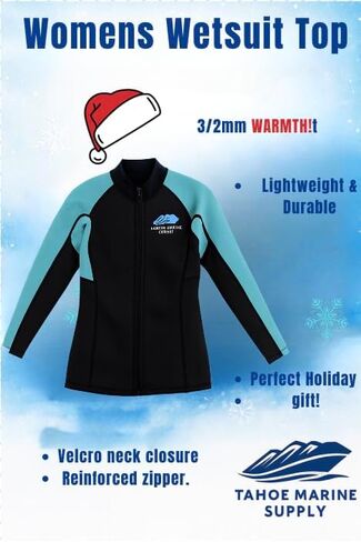 Women’s Neoprene Wetsuit Top – Long Sleeve Front Zip Jacket for Surfing, Wakeboarding, Paddleboarding & Watersports – Designed, Tested & Proven on Lake Tahoe (Extra Large) in Saudi Arabia