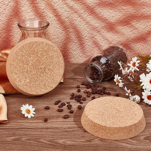 قطعتان من سدادات الفلين الكبيرة من OLYCRAFT سدادة فلين مدببة مقاس 4.6-5.1 بوصة سدادة فلين خشبية مدببة جرة زجاجية أغطية زجاجات النبيذ استبدال الخشب الناعم الطبيعي لتعليب هدايا الزفاف للمطبخ - سمك 2.5 سم in Kuwait